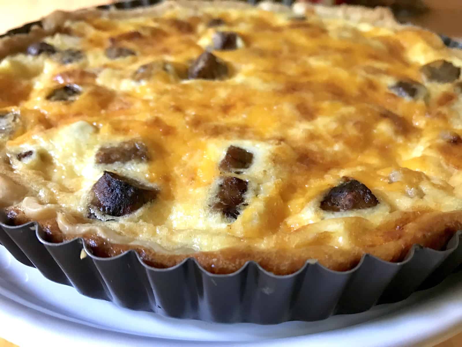Sausage, Apple, and Cheddar Quiche
