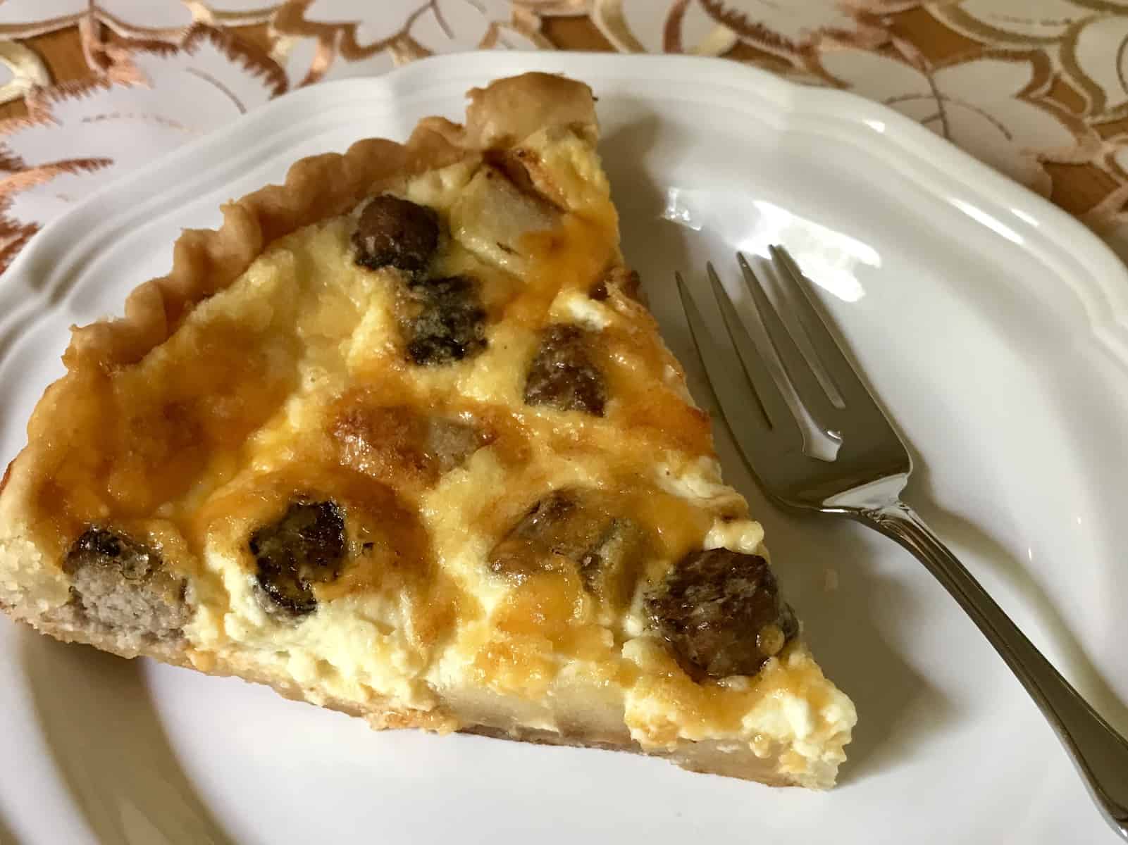 Sausage, Apple, and Cheddar Quiche