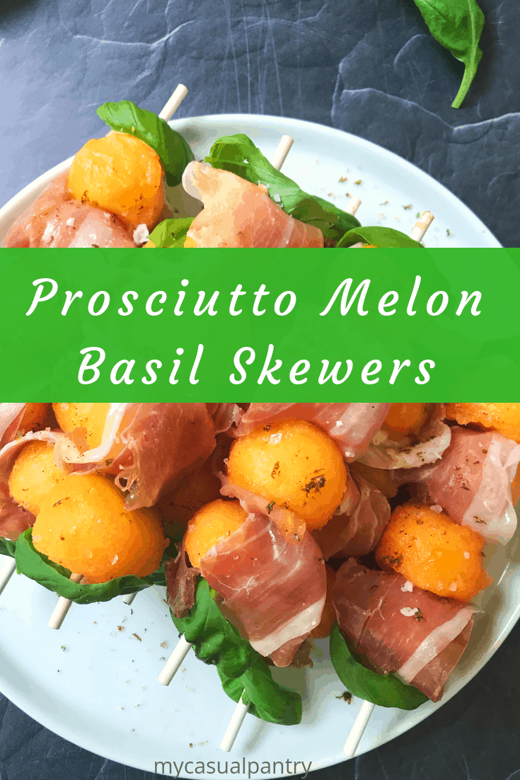 Prosciutto Melon Basil Skewers with Chili Lime Salt