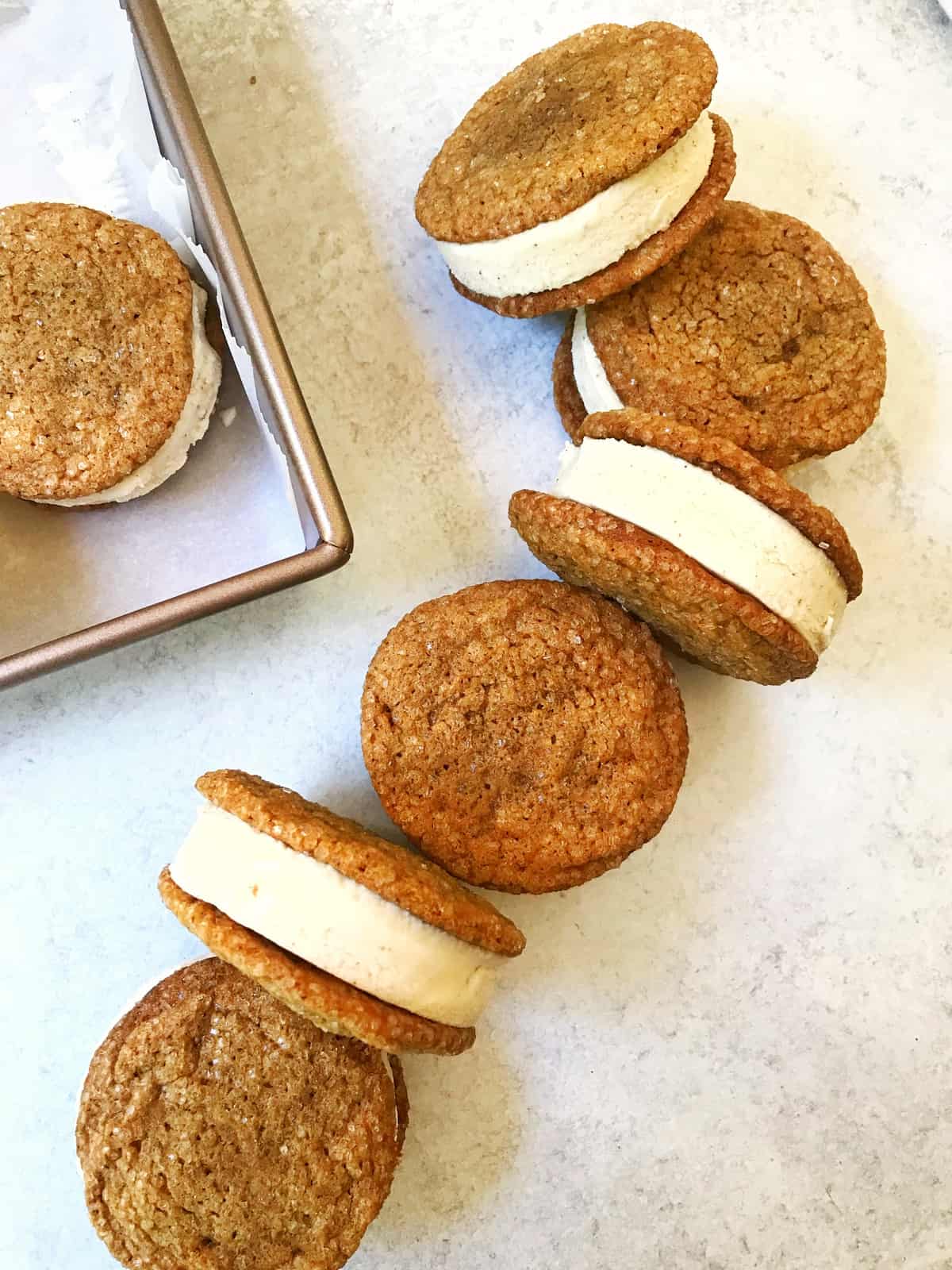 Molasses Cookies and Cinnamon Ice Cream Sandwiches