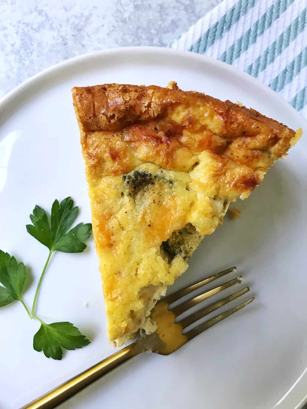 Broccoli, Ham and Cheddar Quiche