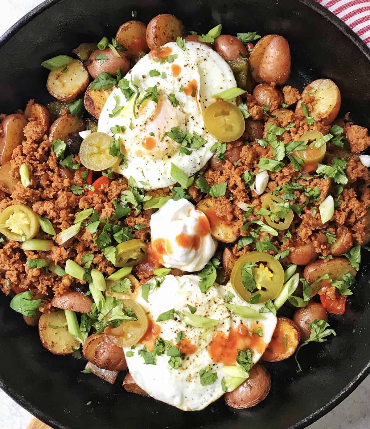 Roasted Potato Hash with Chorizo and Eggs