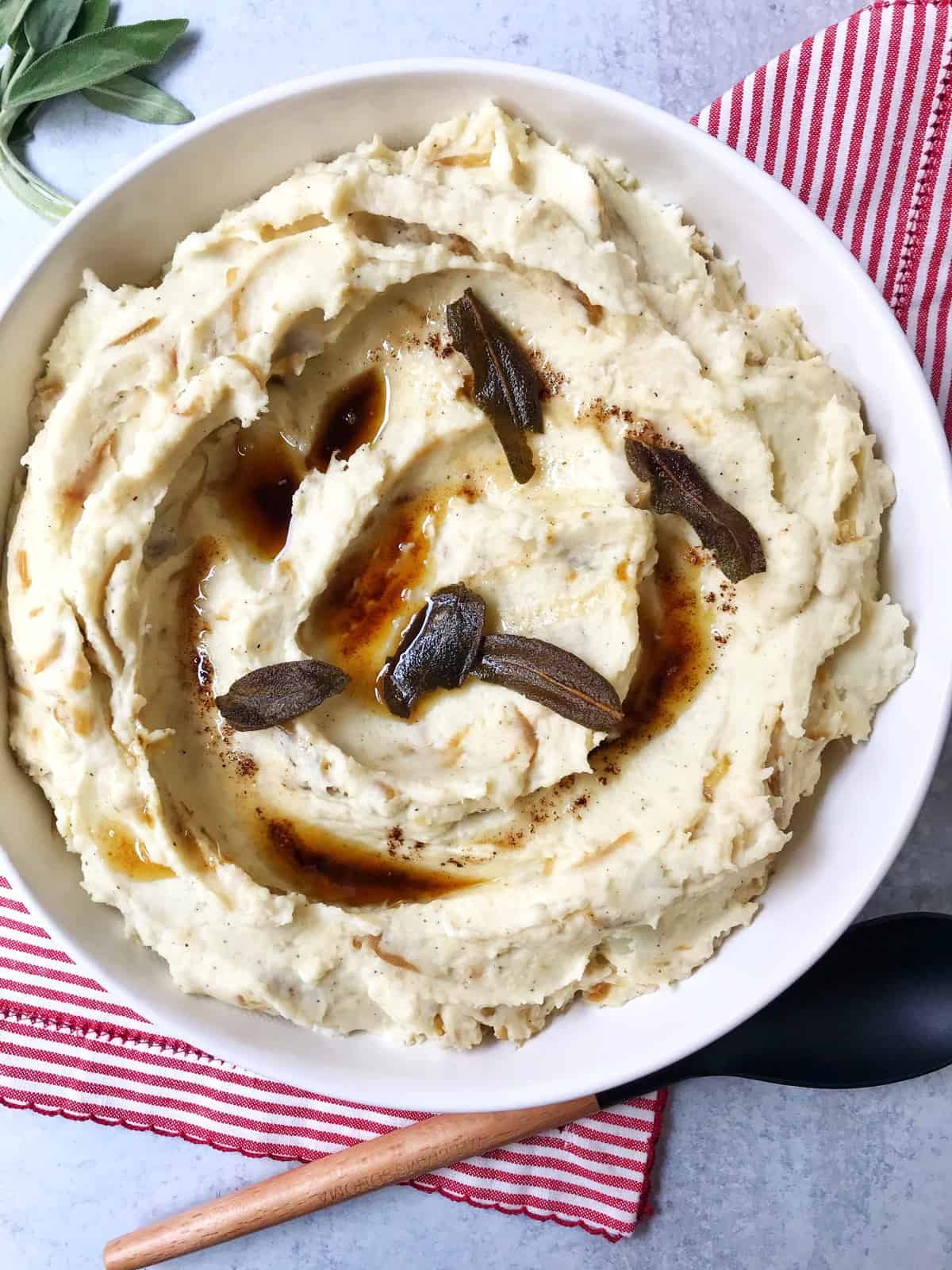 Mashed Potatoes with Caramelized Shallots and Sage Brown Butter