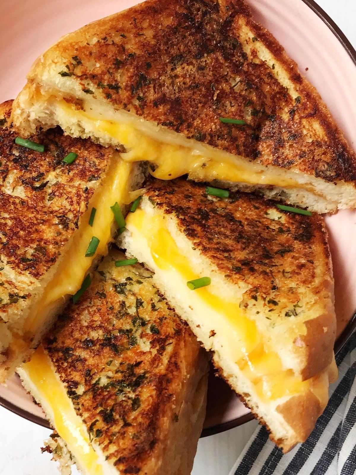 grilled cheese cut diagonally