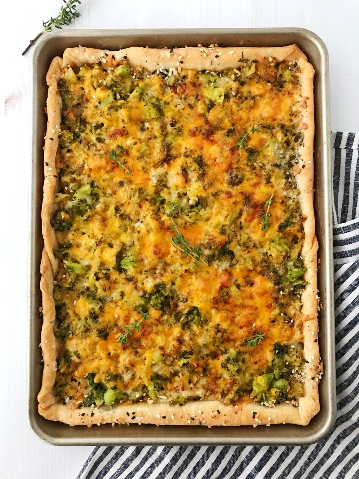 baked tart in sheet pan