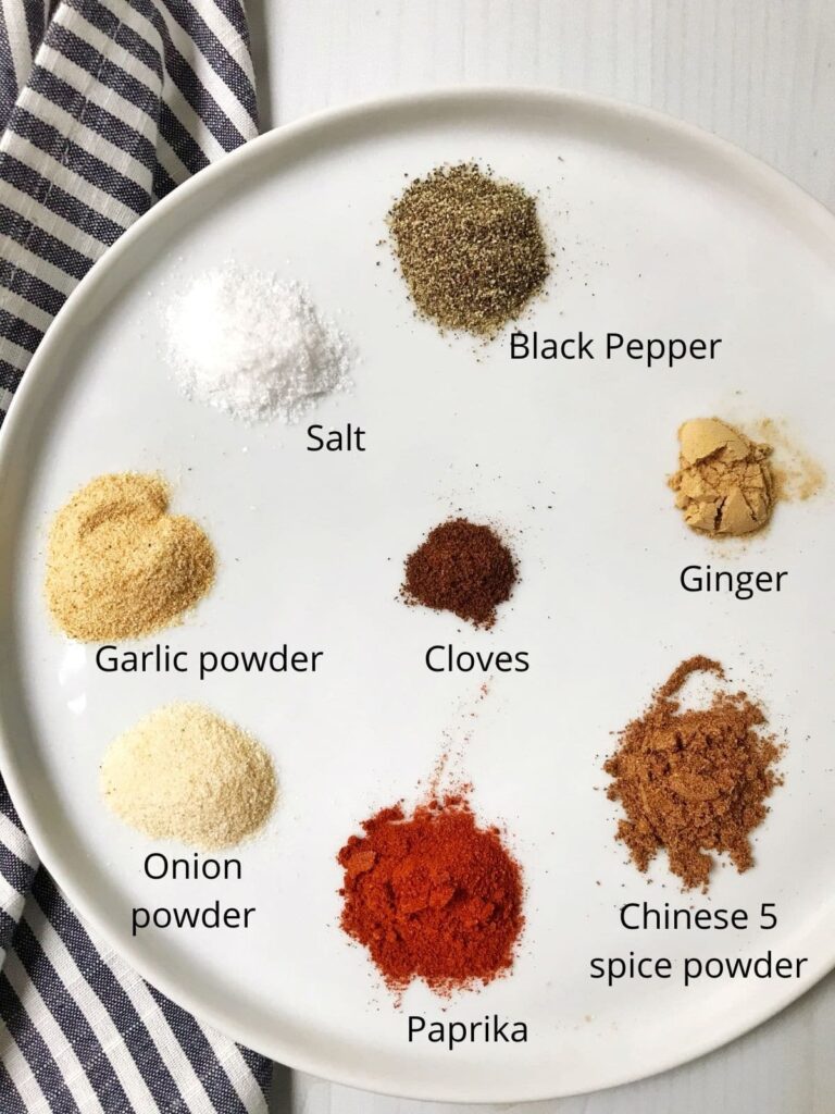 diagram of spice rub ingredients