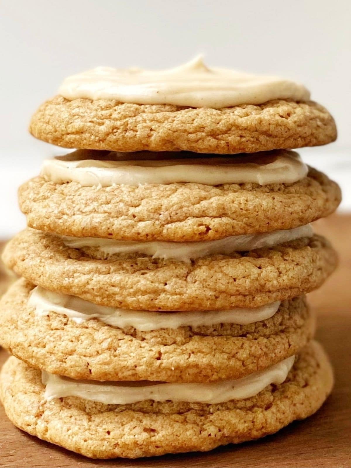 stack of frosted cookies