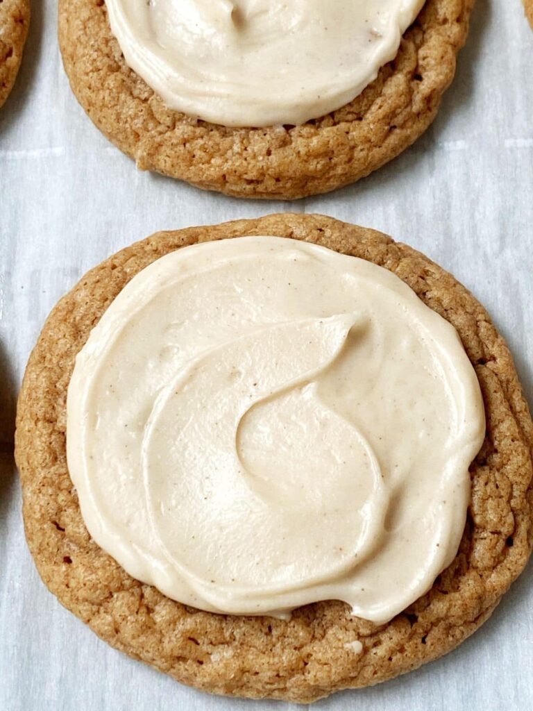 Spice Cake Mix Cookies with Maple Brown Butter Frosting