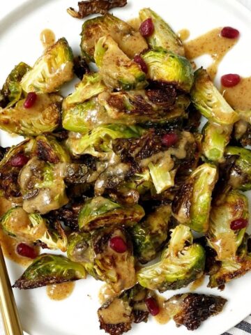 plate of roasted brussels sprouts