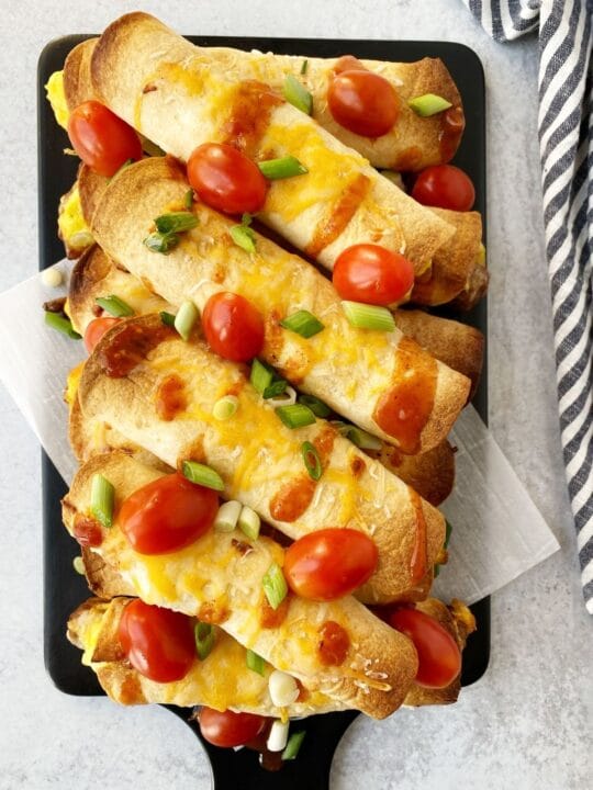 Baked Breakfast Flautas [Taquitos] - My Casual Pantry