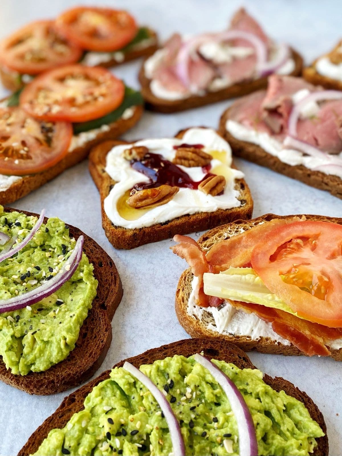 array of brunch toast