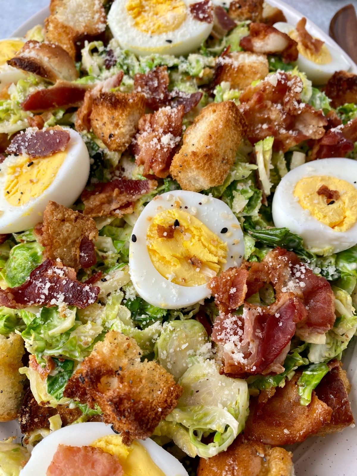 close up of salad on serving platter