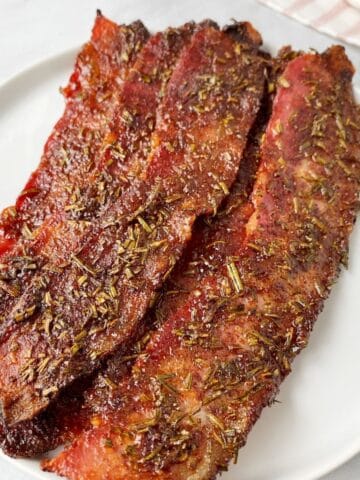 oven-baked bacon on a plate