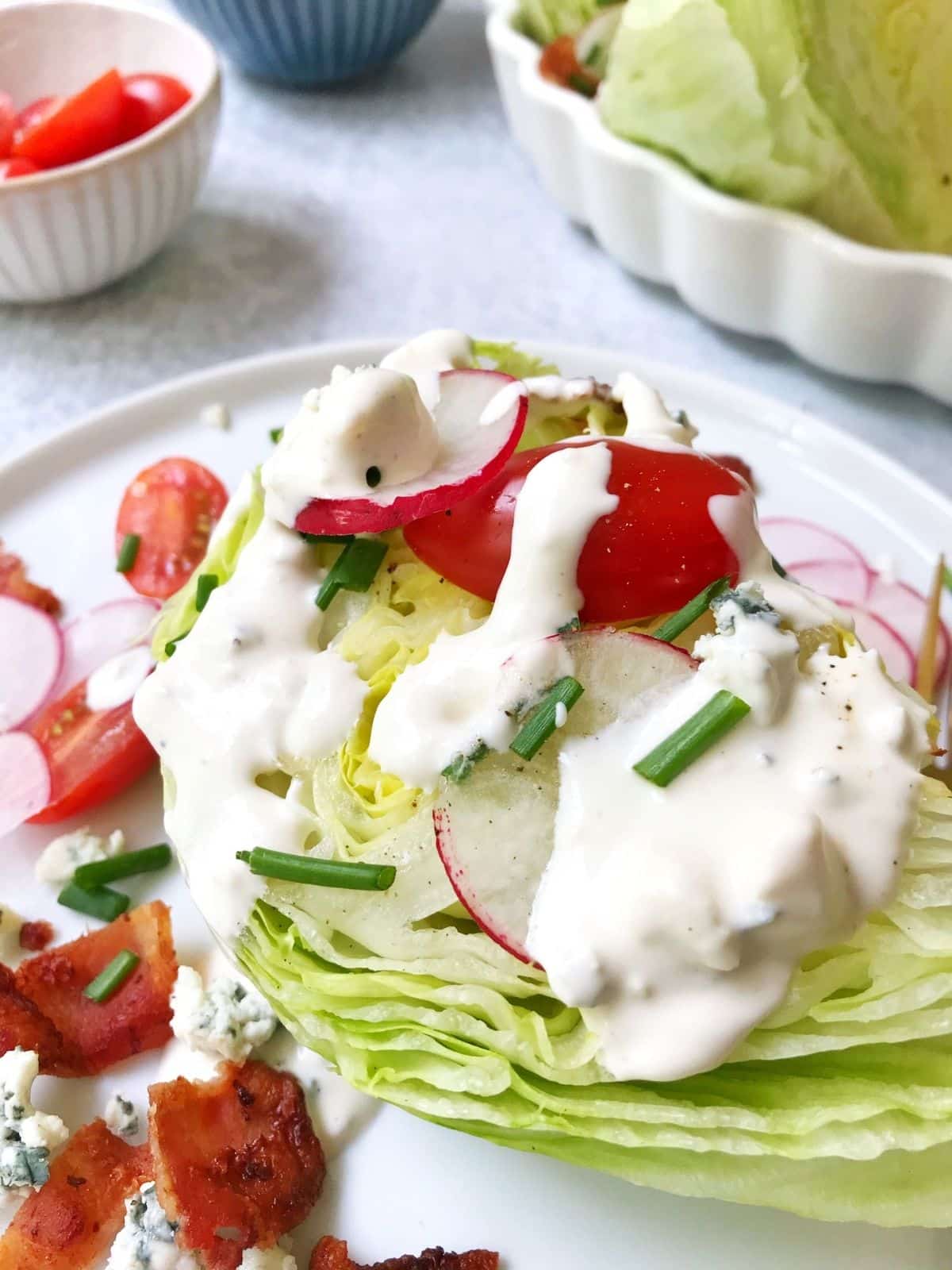 close up of wedge on a plate