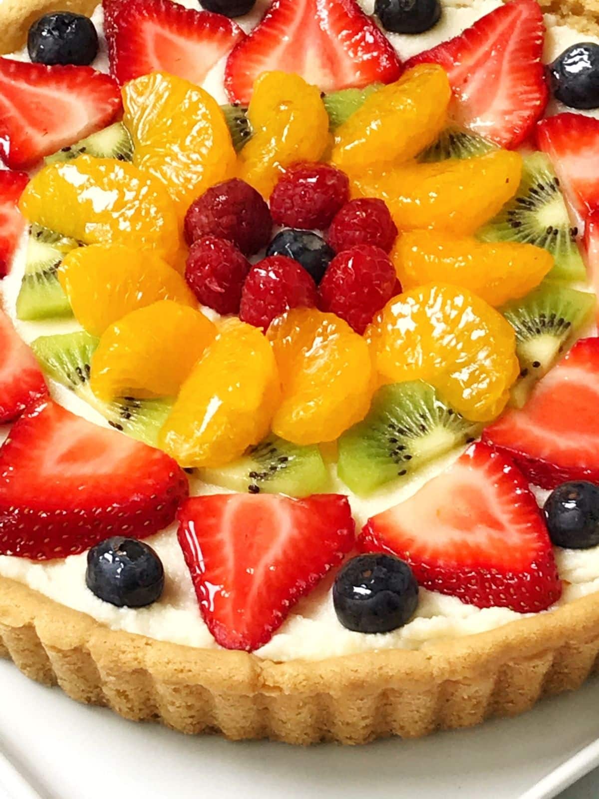 close up of fruit pizza