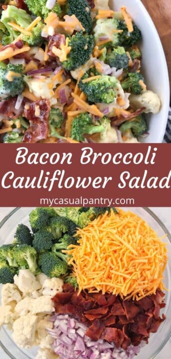 bowl of salad and bowl of grouped ingredients before mixing together