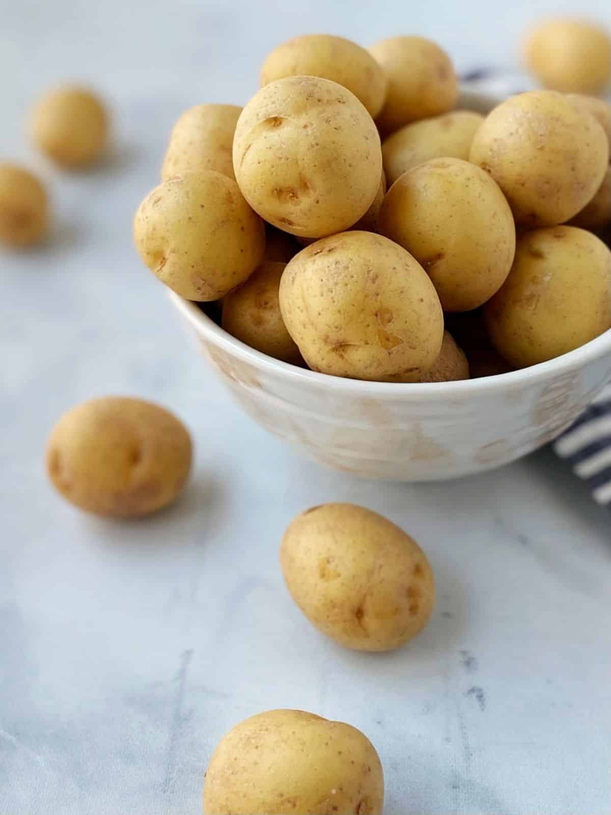 bowl of baby potatoes before roasting