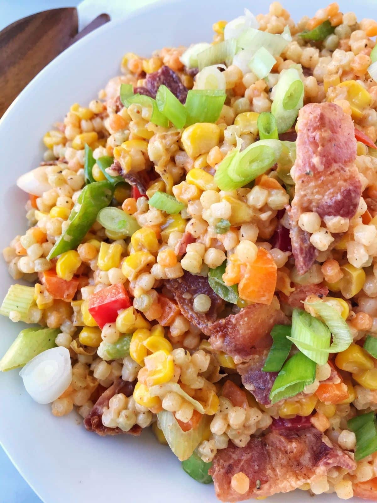 close up of couscous salad