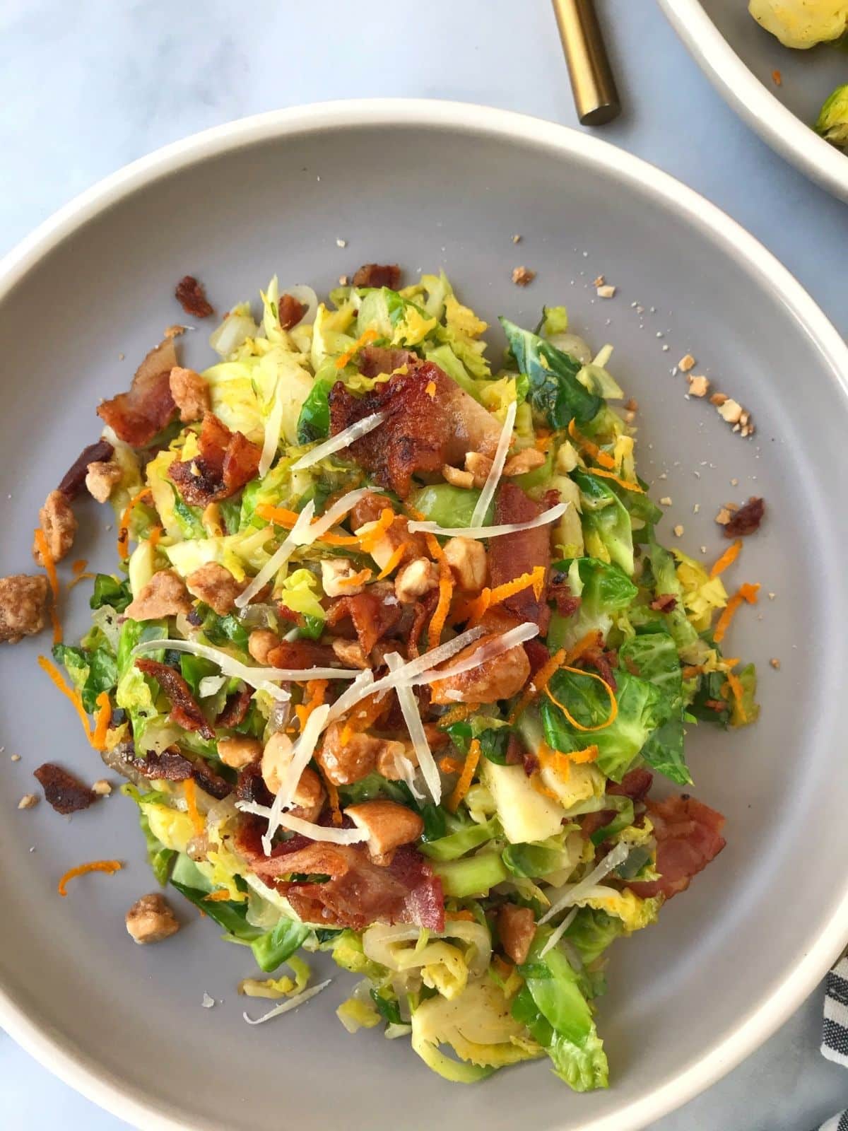 overhead shot of salad on a plate