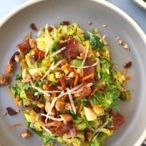 overhead shot of salad on a plate