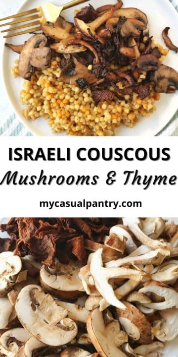 plate of couscous and plate of raw mushrooms