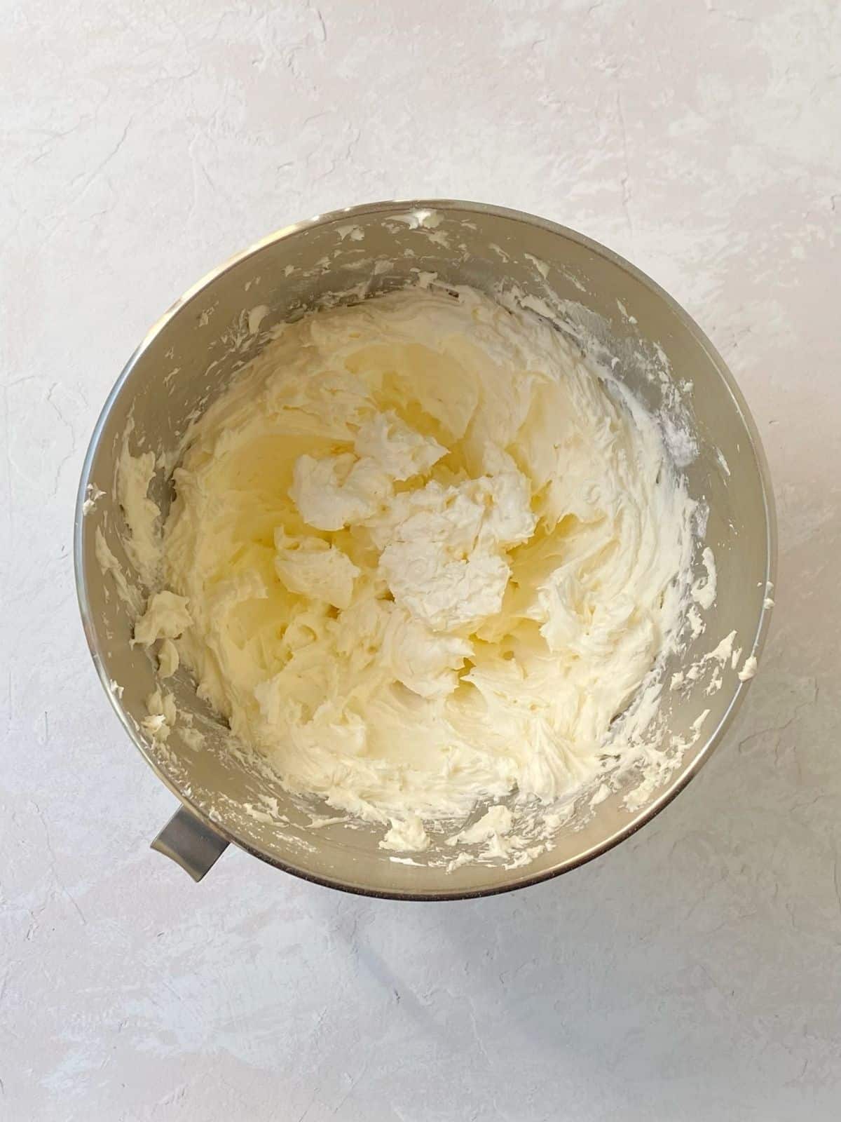 bowl of mashmallow buttercream.