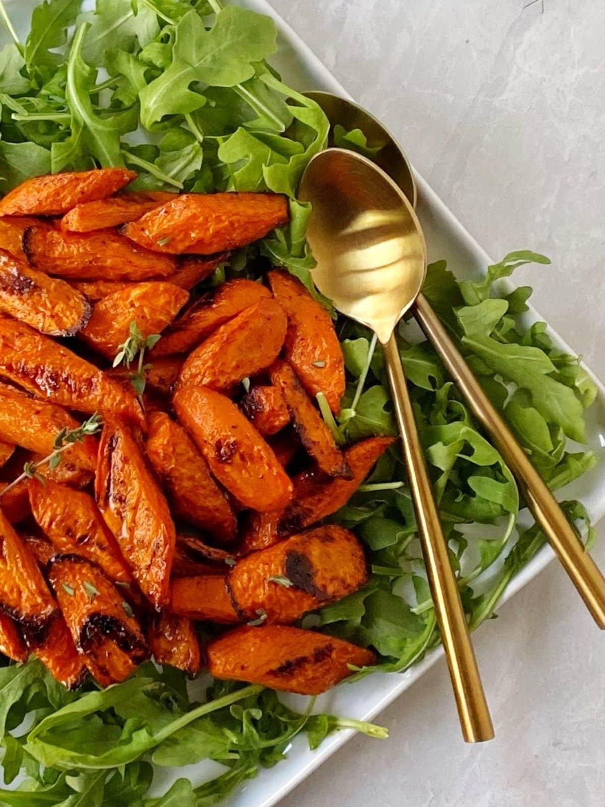 plate of roasted carrots