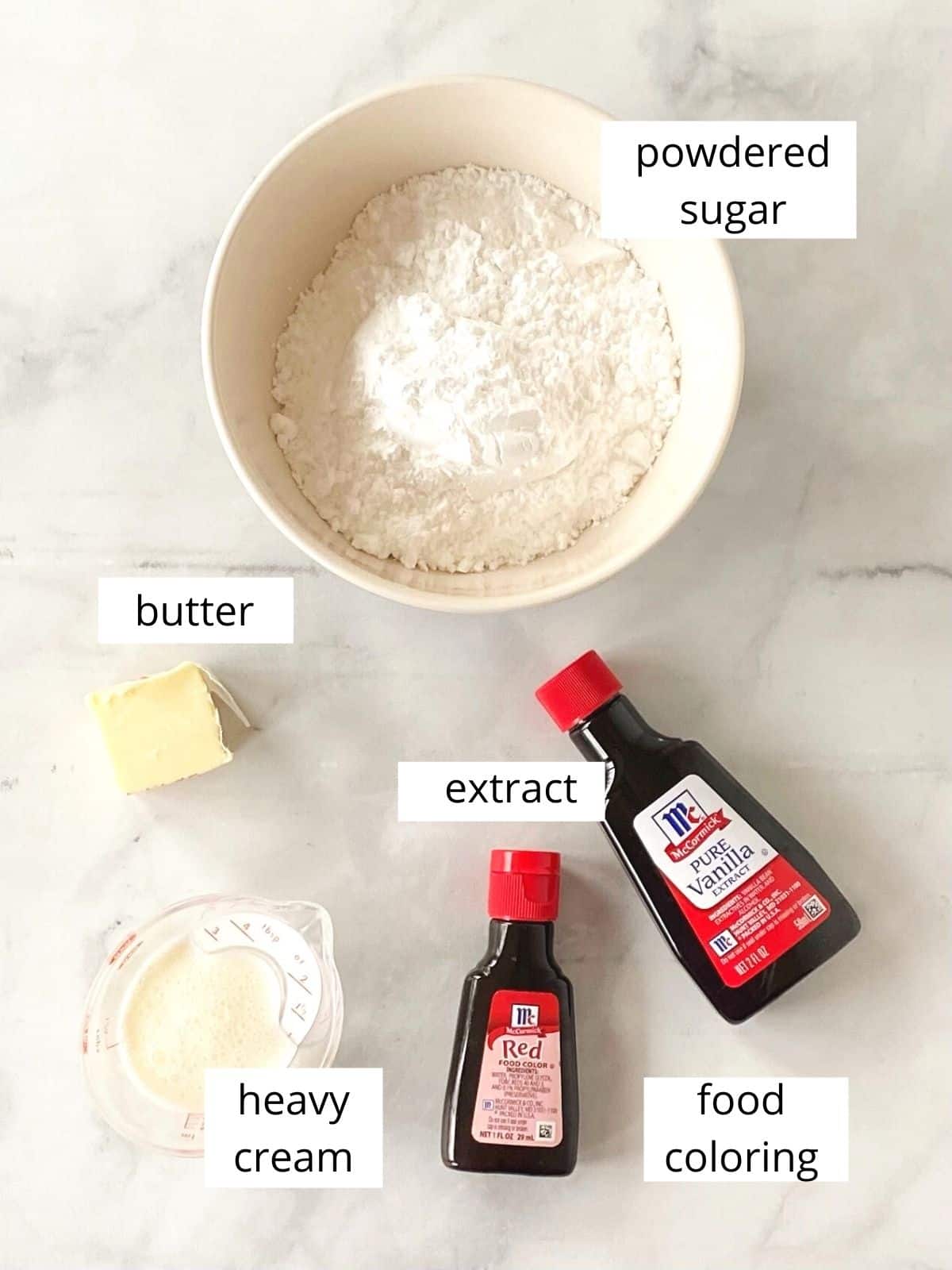 ingredients for icing for cornstarch cookies