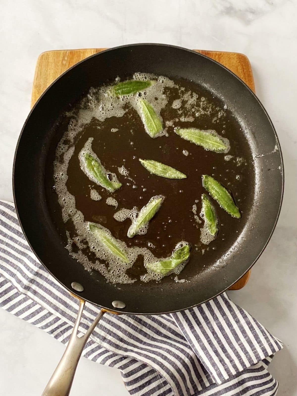 browning sage in butter.