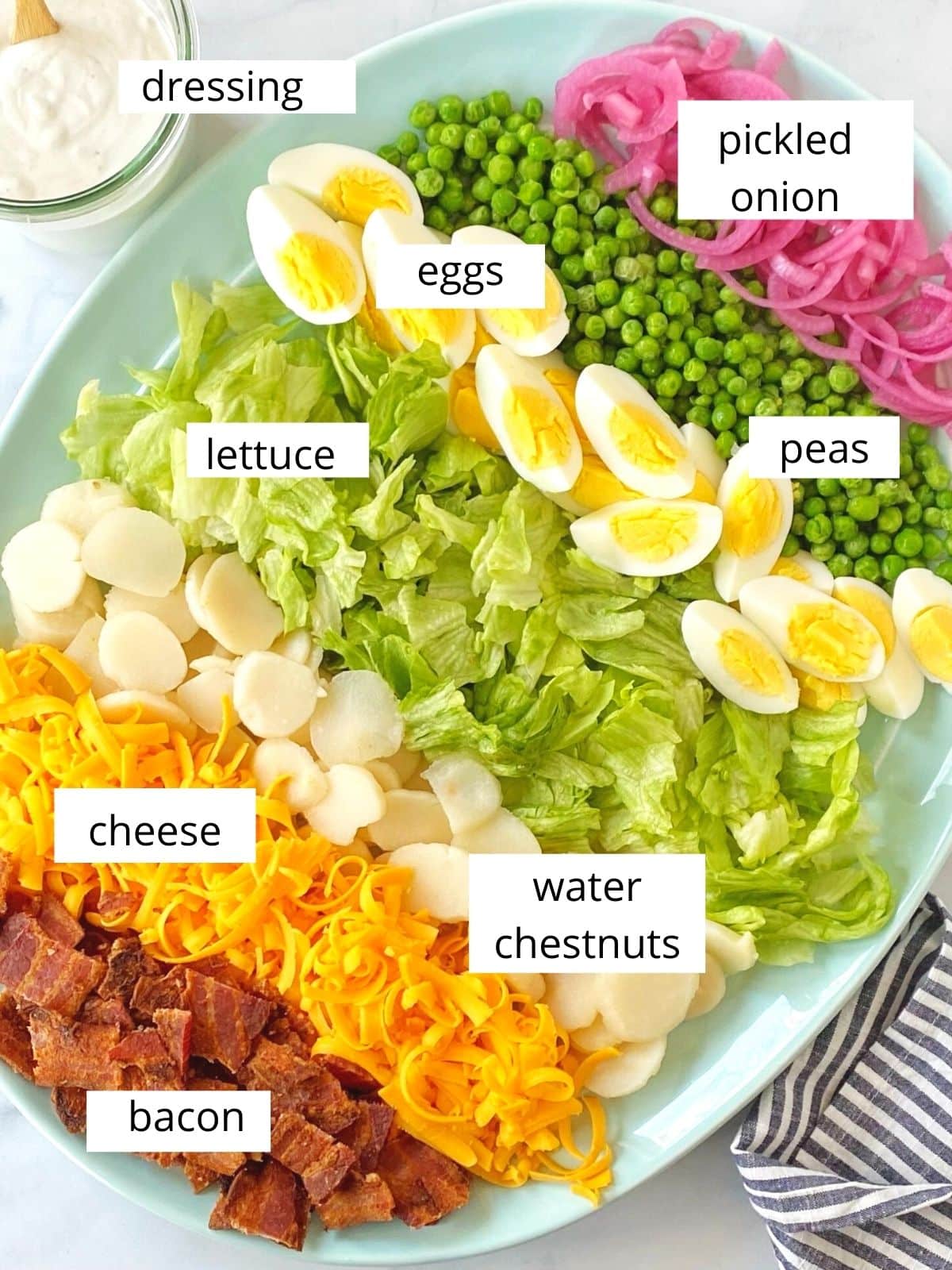 seven layer salad ingredients.