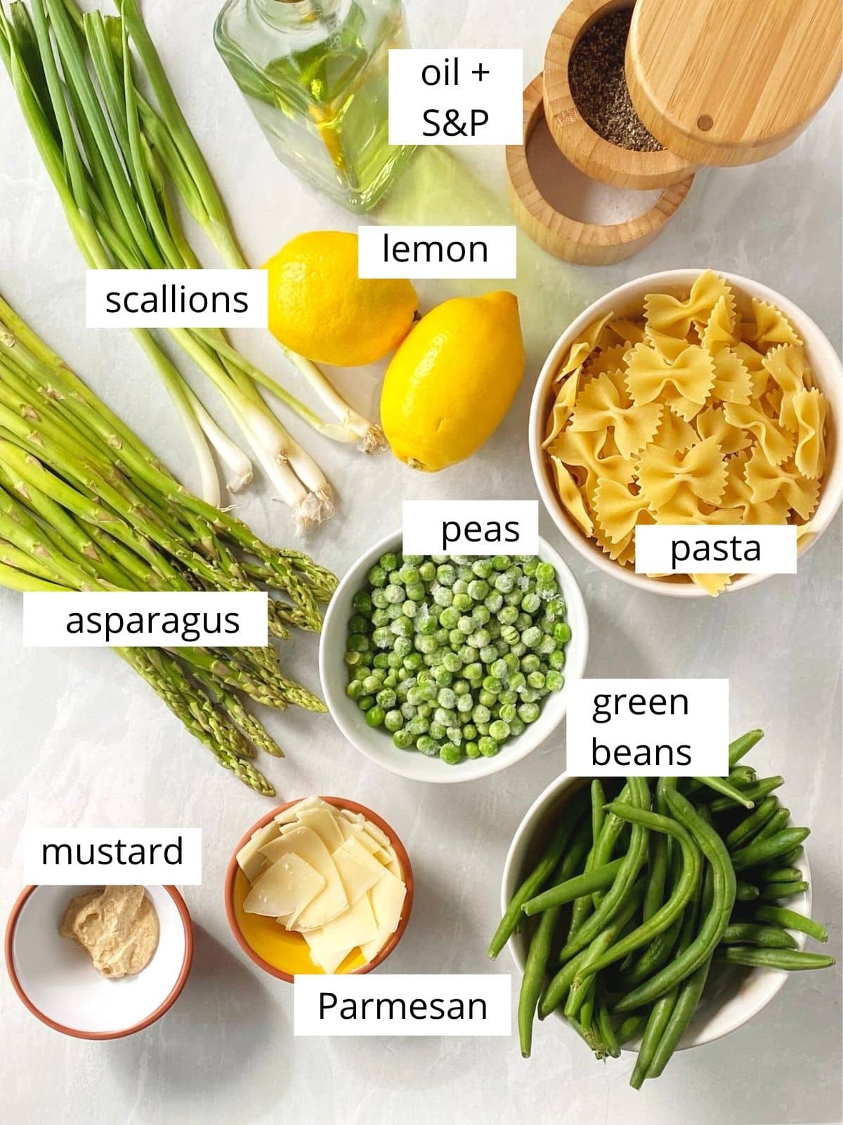 primavera pasta salad ingredients.