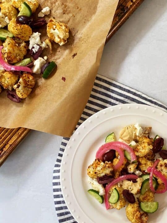 Roasted Greek Cauliflower - My Casual Pantry