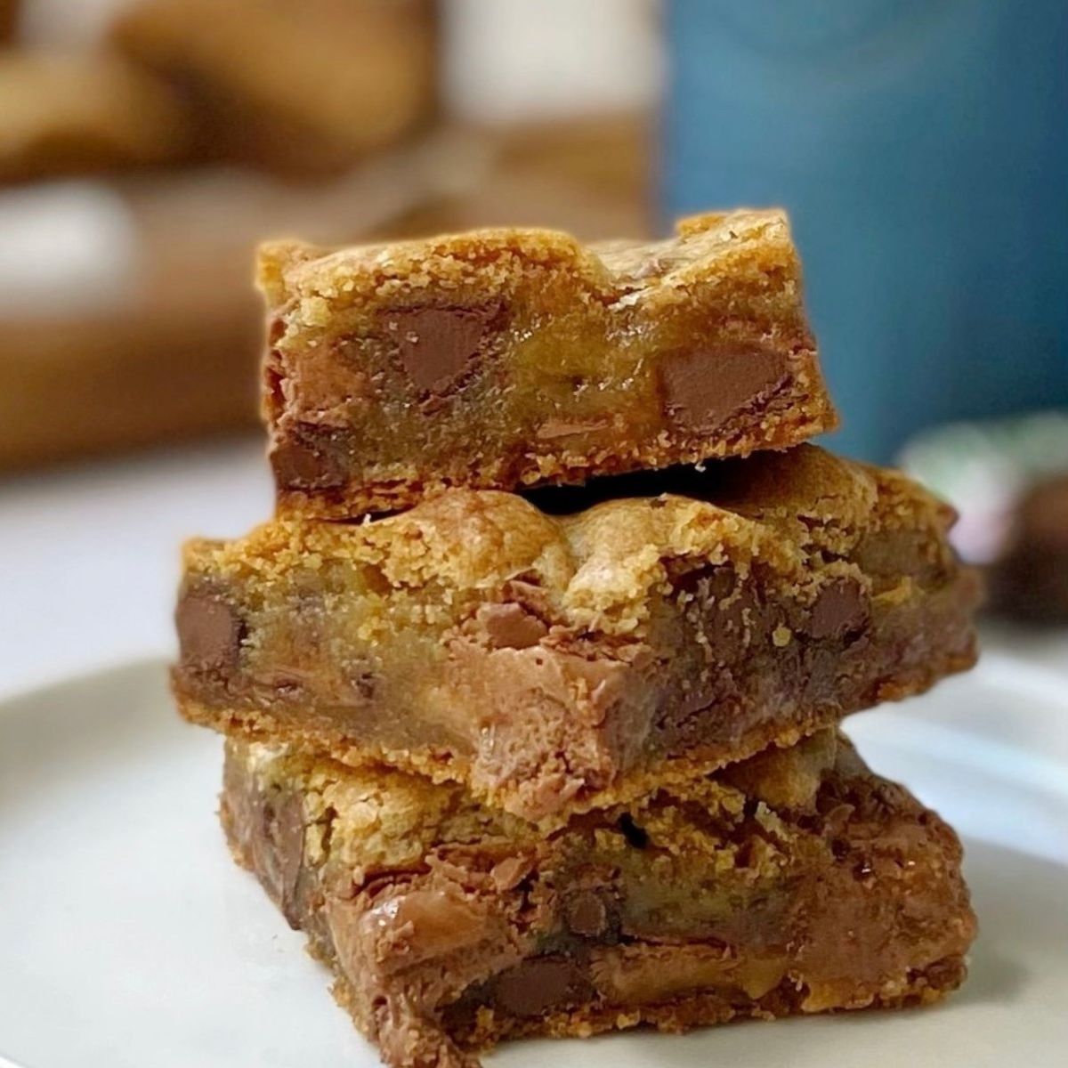 stack of milky way blondies close up.