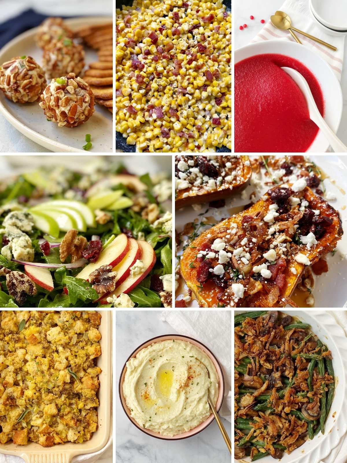 collage of thanksgiving recipes.