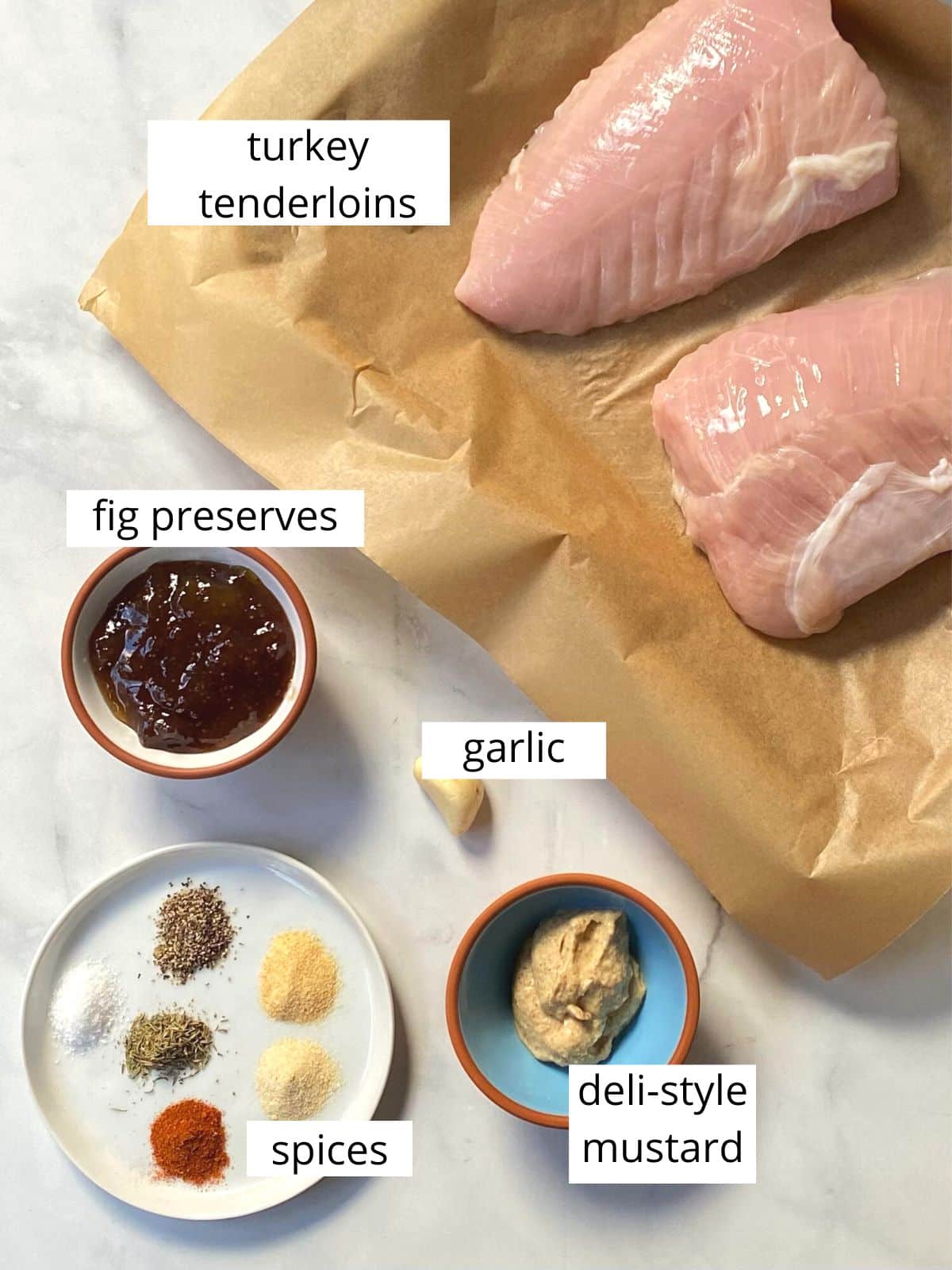 ingredients for baked turkey tenderloins.