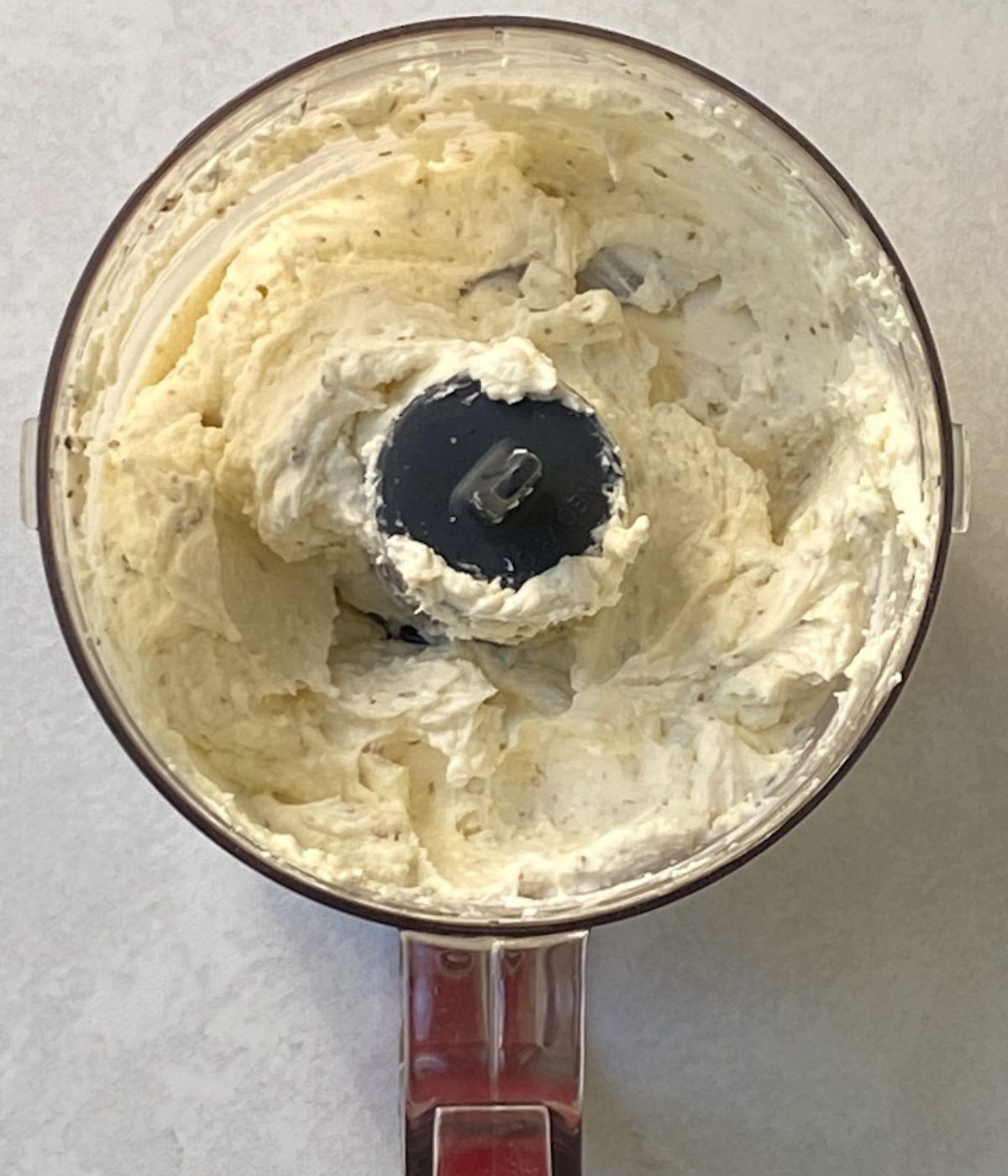 whipped feta in food processor.