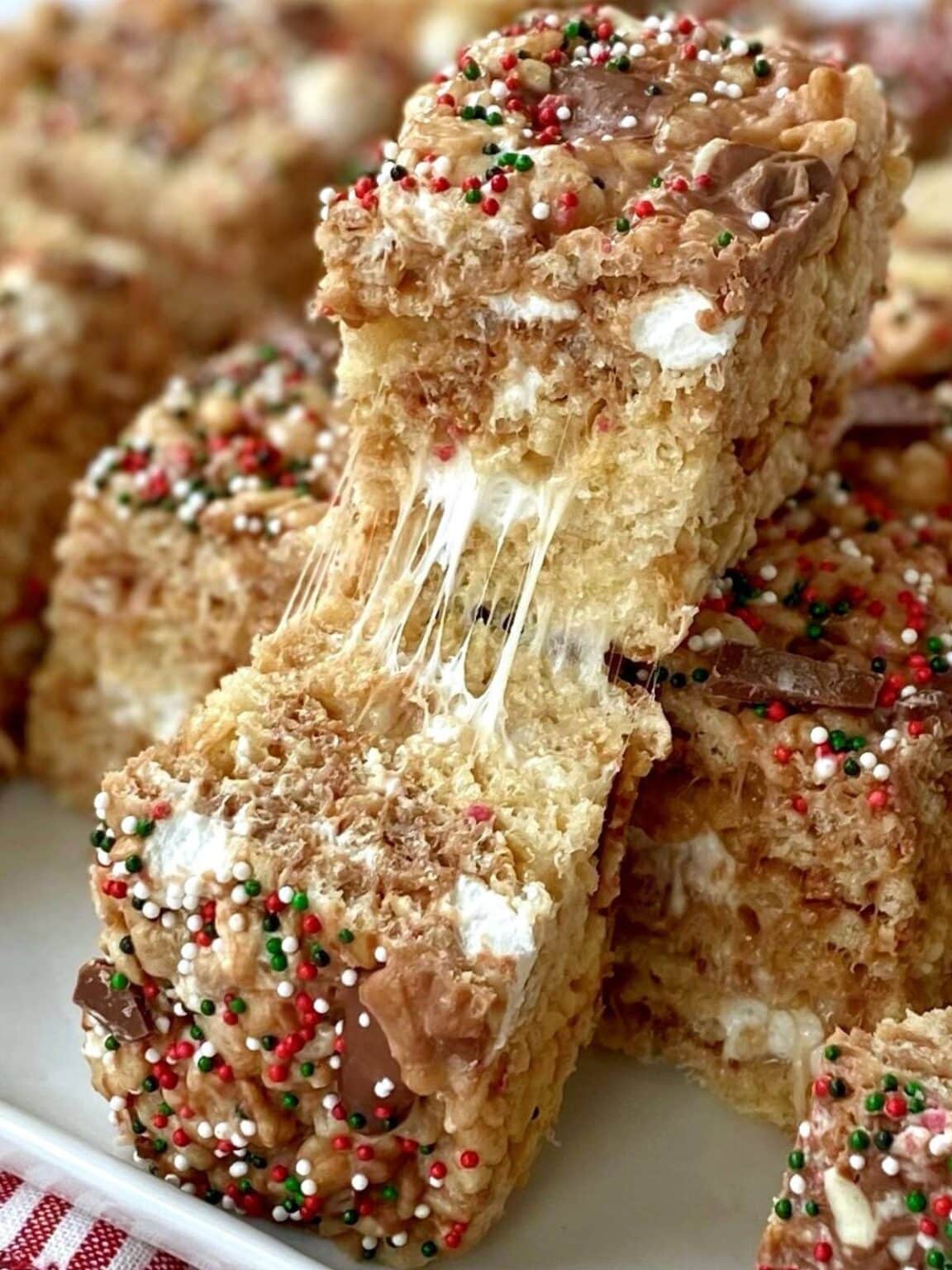 Peppermint Bark Rice Krispie Treats My Casual Pantry