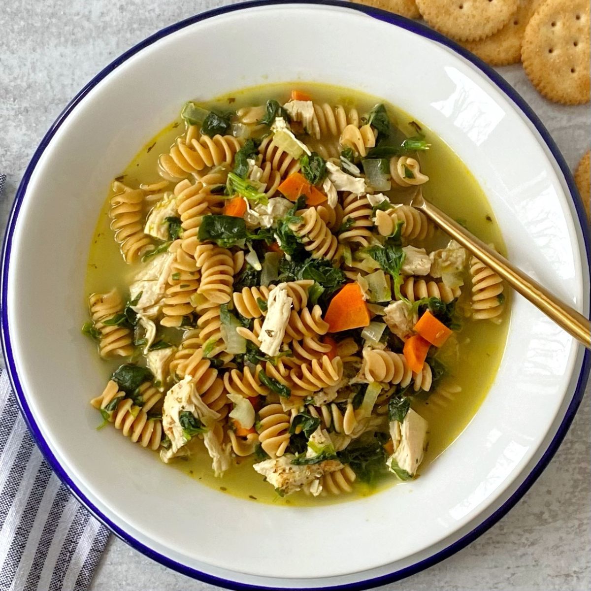 Chicken and Spinach Noodle Soup - My Casual Pantry