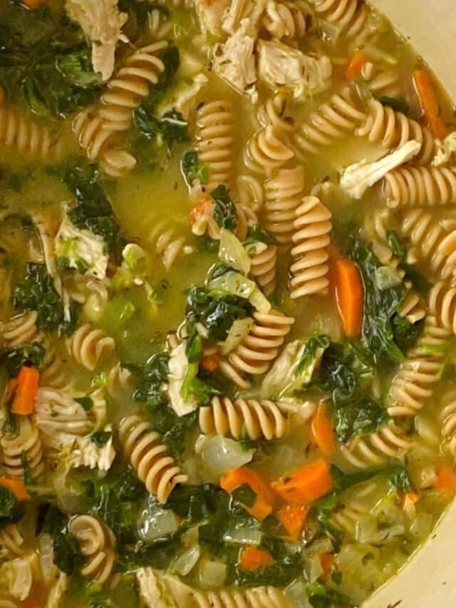 Chicken and Spinach Noodle Soup - My Casual Pantry