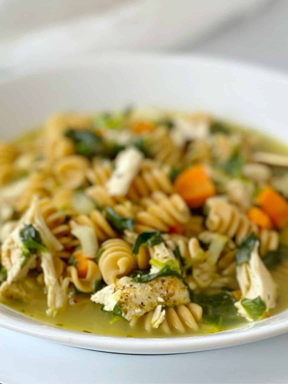 Chicken and Spinach Noodle Soup - My Casual Pantry