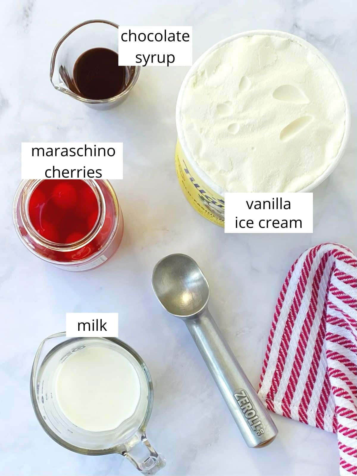 maraschino cherry milkshake ingredients.