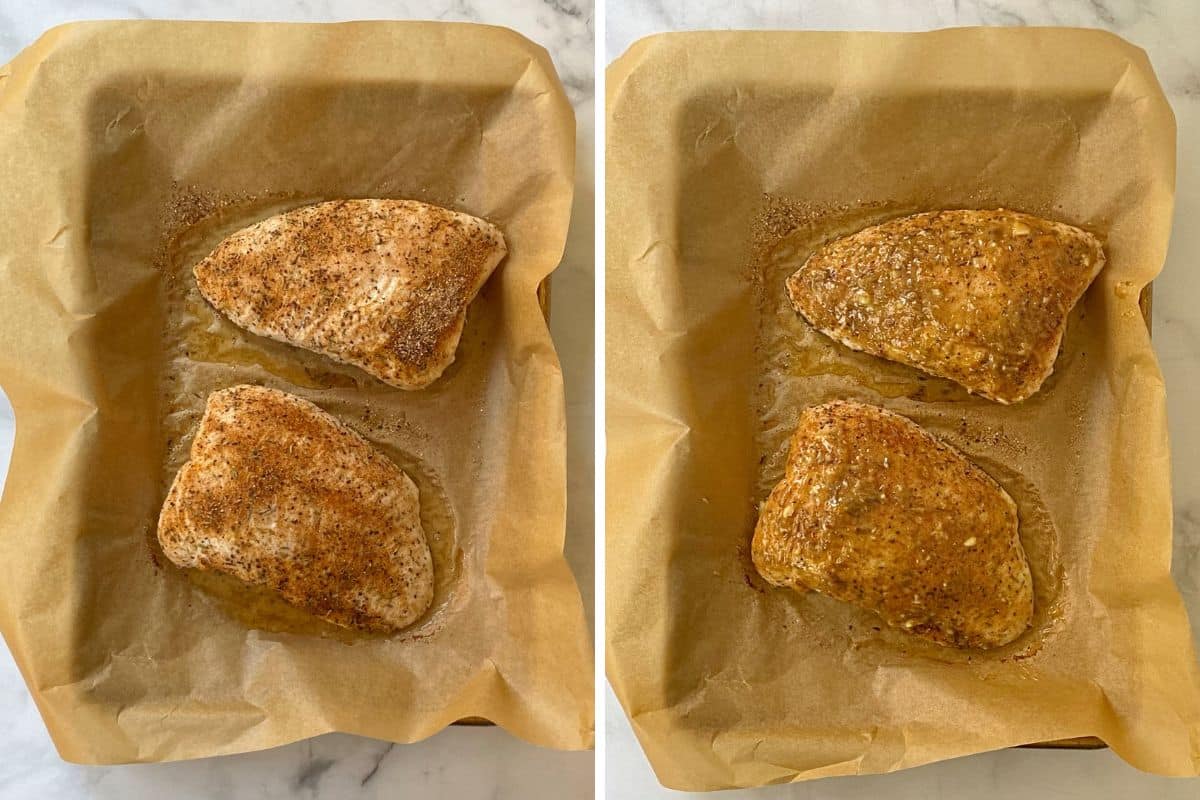 tenderloins before and after adding glaze.