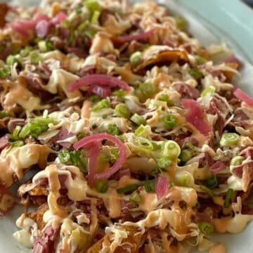Nachos on a platter.