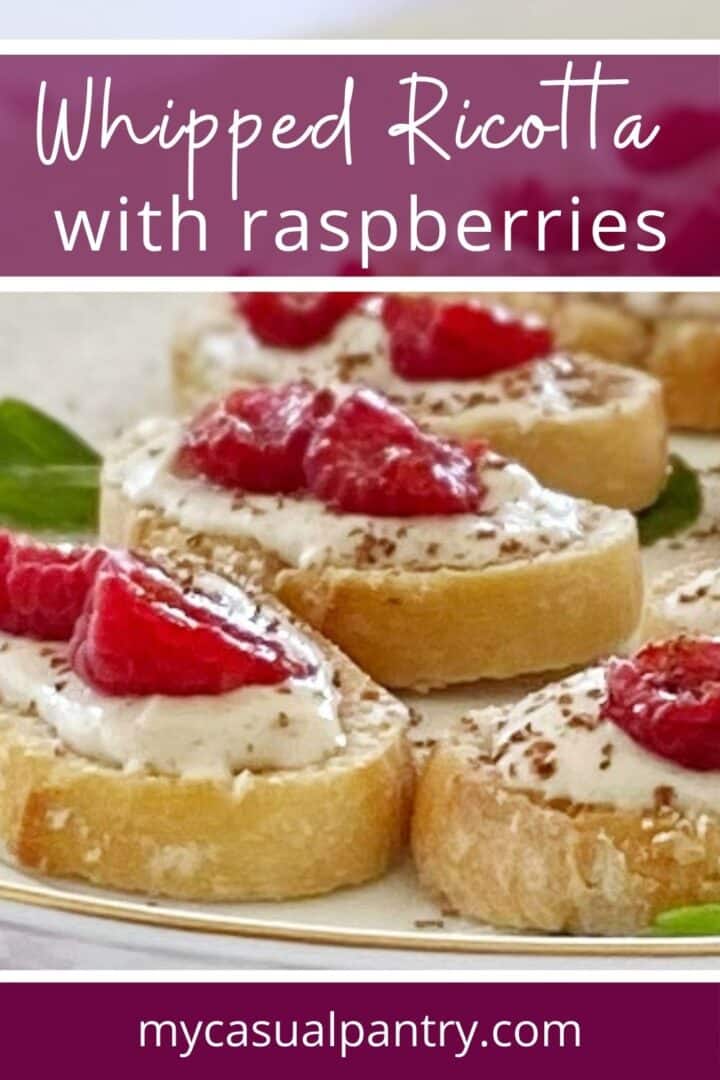 A platter of raspberry crostini.