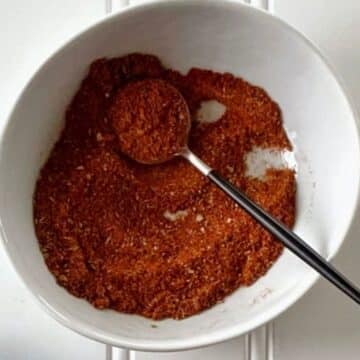 Seasoning mix in a small dish.