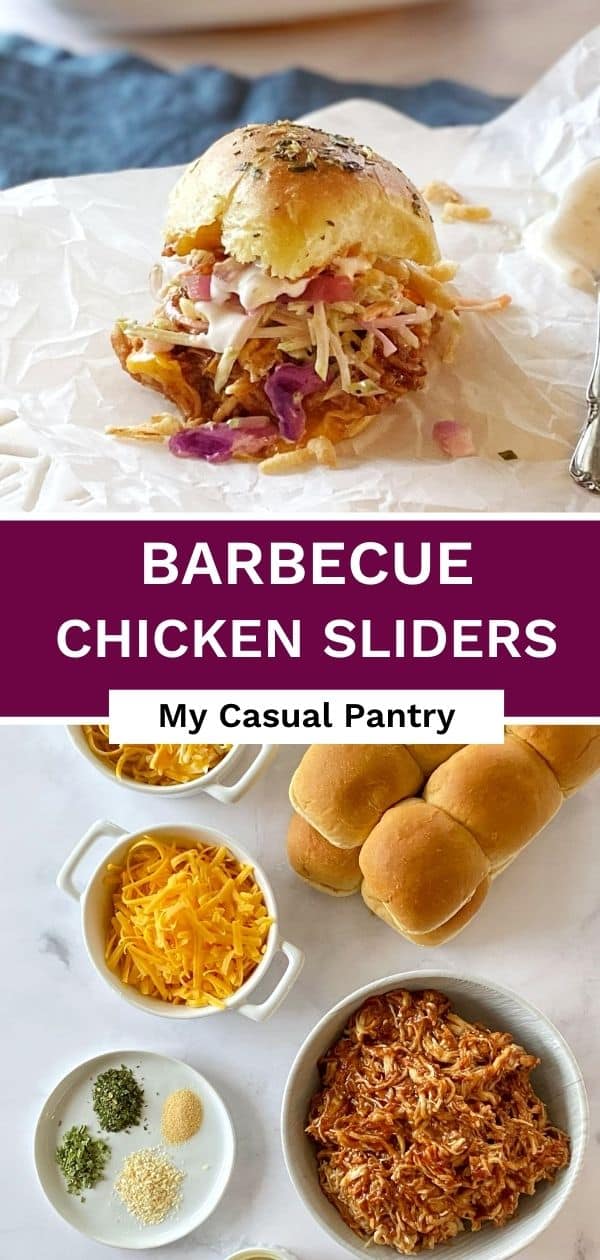 Slider on parchment paper and an array of slider ingredients.