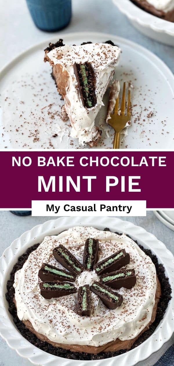 A slice of pie on a plate and a whole pie in a pie dish.