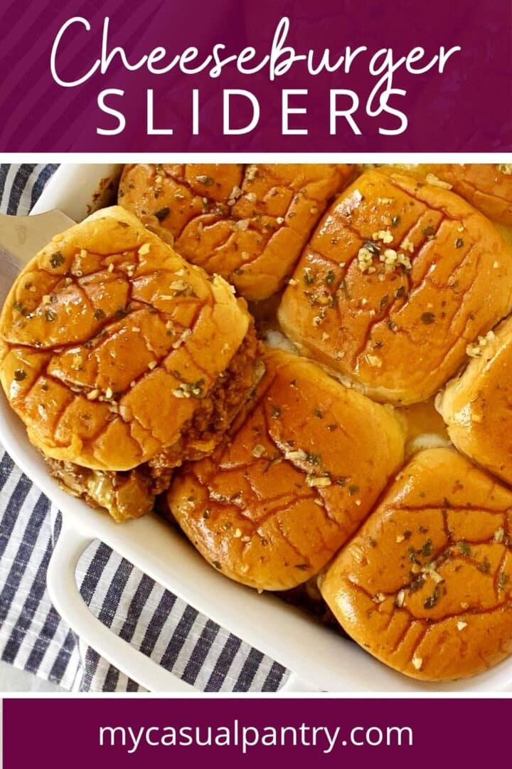 Casserole of baked sliders.
