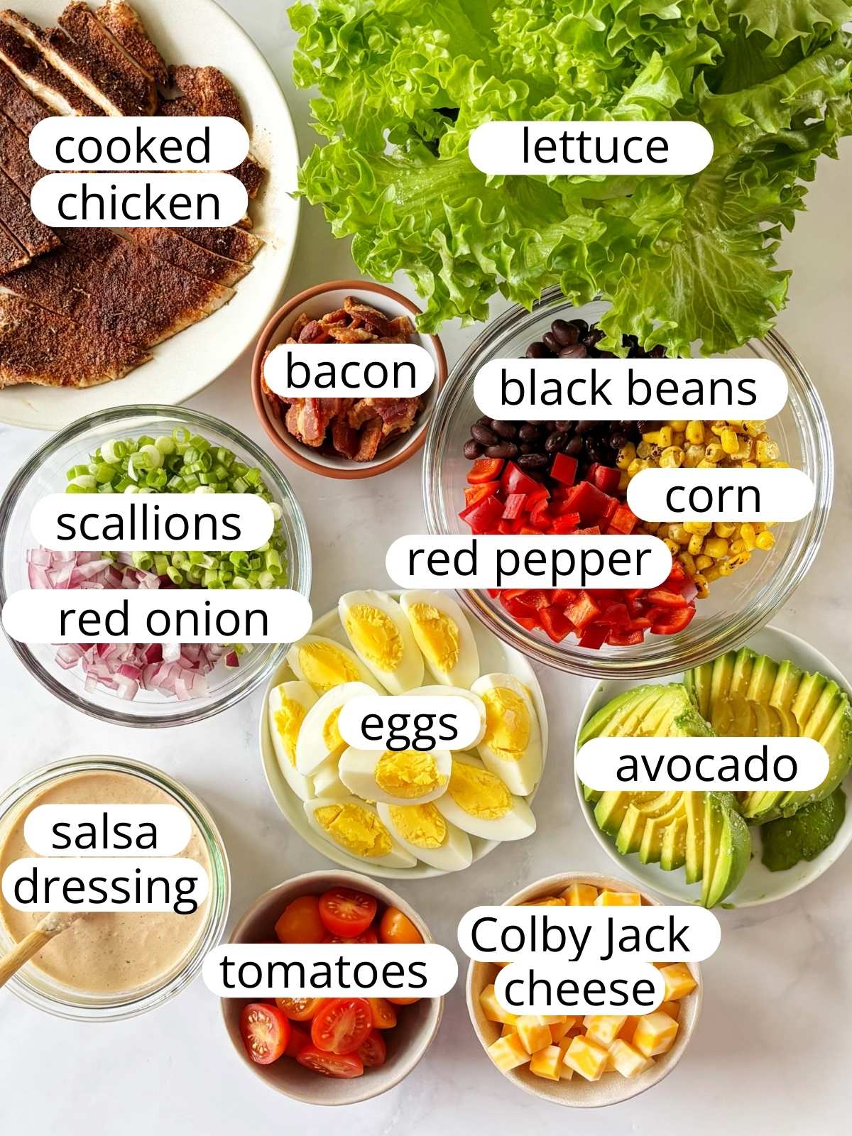 Ingredients for Mexican Cobb Salad.